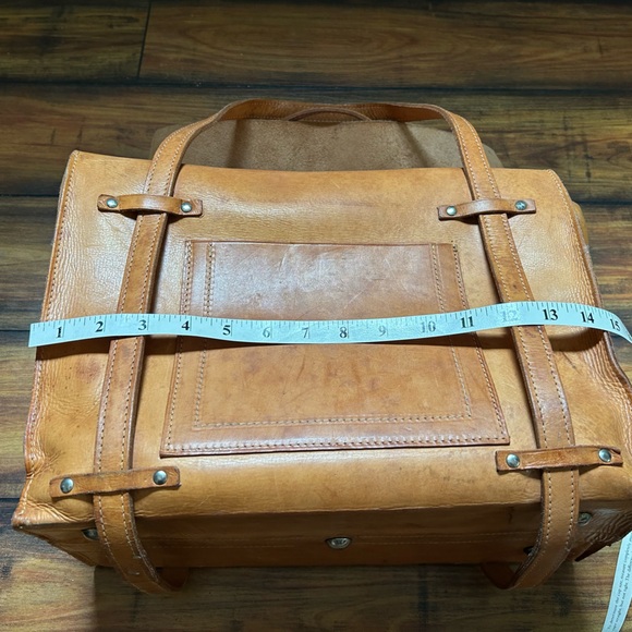 Vachetta Leather Unique Hand Made Doctor's Bag Vintage Artisan Open Flap Tote - Picture 7 of 11
